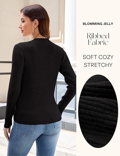 Blooming Jelly Womens Dressy Sweater V Neck Pullover Lightweight Long Sleeve Bussines Casual Tops Fall Old Money Clothes4