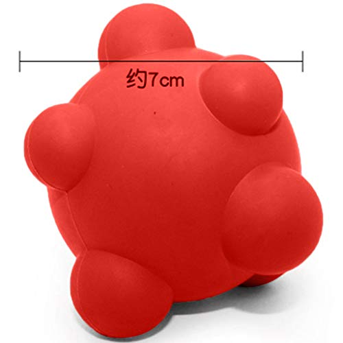Yowablo Katzenspielzeug Ball Hundespielzeug Hundeball Katzenball Hunde Kauspielzeug Saugnapf Hund Zahnb?ste Spielzeug Snackball Hund Frisbee Katzen (7cm,Rot)