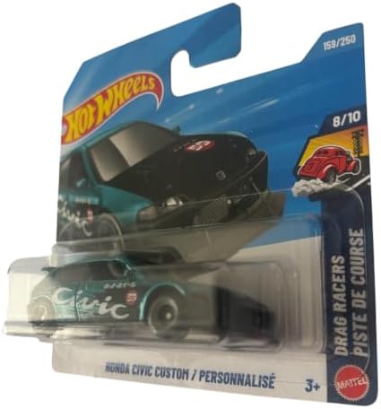 Hot Wheels Honda Civic Custom [Teal] Drag Racers 8/10, 159/250-1:64 Scale Diecast Toy Vehicle