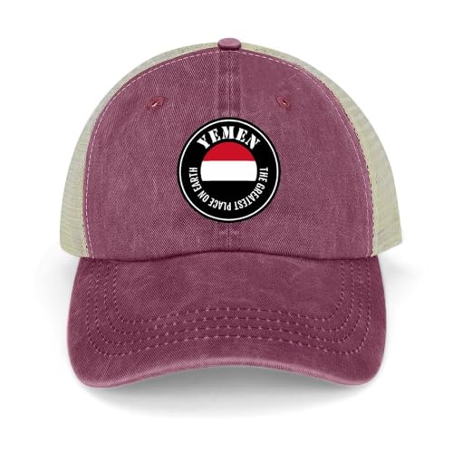 The Greatest Place On Earth Casquettes de baseball Yémen Drapeau du Yémen Casquettes en coton Chapeau de soleil Casquettes patriotiques pour hommes et femmes Casquettes en maille Casquettes de sports