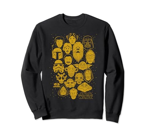 Sweat Star Wars Gold Character Collage idéal pour vos soirées cinéma confort