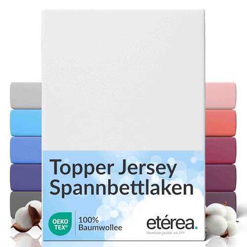 etérea Jersey Topper Spannbettlaken 180x200-200x200 cm Weiss 5-10cm