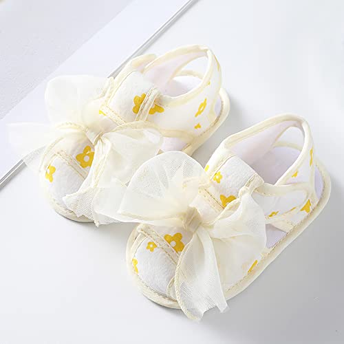 Baby Toddler Sandals Infant Girls Boys Shoes Lace Bow First Walkers Lightweight Flat Sandals Summer (Yellow, 13 Infant)3