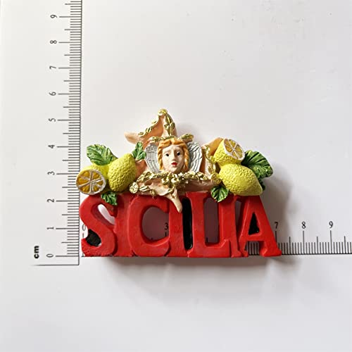 Imán Decorativo Sicilia Italia 3D para Refrigerador miniatura 6