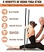 Queension 5 ft Yoga Stick Sturdy Steel, Portable Mobility Stick with Non-Slip Handle for Posture Correction, Balance, Physical Therapy, Exercise Stick with 4 Steel Rods for Stretching, Flexibility