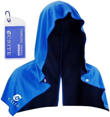 Cooling Hoodie Towels, Instant Cooling Towels for Neck and Face, UPF 50 Sun Protection, Ice Towel for Hot Weather, Head Towel for Sports, Camping, Cycling & More Activities