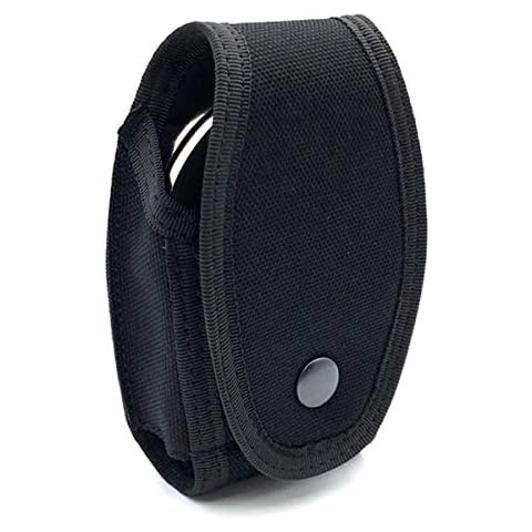 Linzze Handcuff Case with Clip Law Enforcement Handcuff Holster Holder Ponch Loop Belt Case for Duty Belt Nylon Material Standard Size (Black) Cover