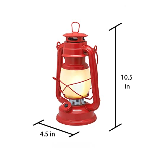 Yakii Led Vintage Flame Lantern Metal Outdoor Hanging Lantern With Dancing Flame Battery Operated Halloween Outdoor Indoor Decoration(Red) #TOP1