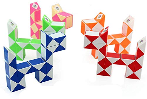 Image of D ETERNAL All ages Qiyi Snake 24 Blocks Geometric Brain Teaser Ruler Cube Wedges Twist Puzzle Toy (Snake Cube)