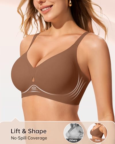 Image of LetsJoli Wireless Bras for Women No Underwire Jelly Bras Seamless Push Up Full Coverage Bralettes Comfortable Everyday Bra