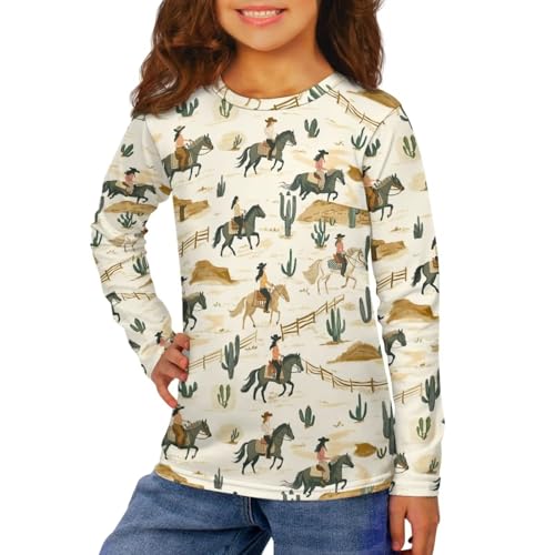 Image of Girls Basic Tee Shirts Outdoor Long Sleeve Shirt Winter Clothes Size 3-16 Top Fall Clothes Gift for Holiday