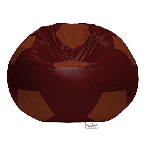 Image of RnS Rest 'n' Sleep - Bean Bag Football Chair Filled with Beans, with 1 Year Warranty (Tan /Brown, XXXL)