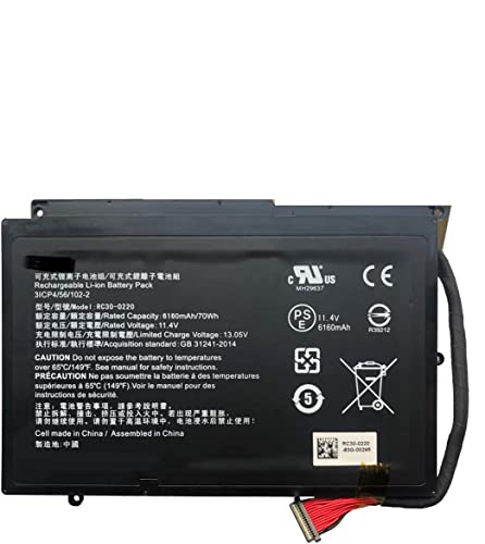 Image of WISTAR RC30-0220 Laptop Battery Compatible with Razer Blade Pro 17 inch (2017) i7-7700HK GTX 1060 RZ09-0220 RZ09-02202 Series Notebook 11.4V 70Wh 6160mAh
