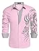 COOFANDY Men's Print Button Down Dress Shirt Fashion Long Sleeve Casual Shirts
