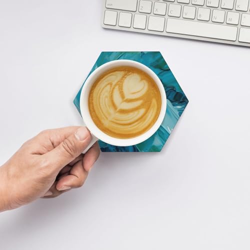 Tapis de tasse hexagonal bleu pour sublimer vos apéritifs modernes - 7