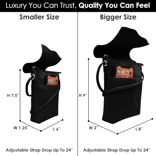 ili New York Leather Mini Sac Crossbody - Genuine Leather Crossbody Bags for Women with RFID Blocking, Adjustable Strap2