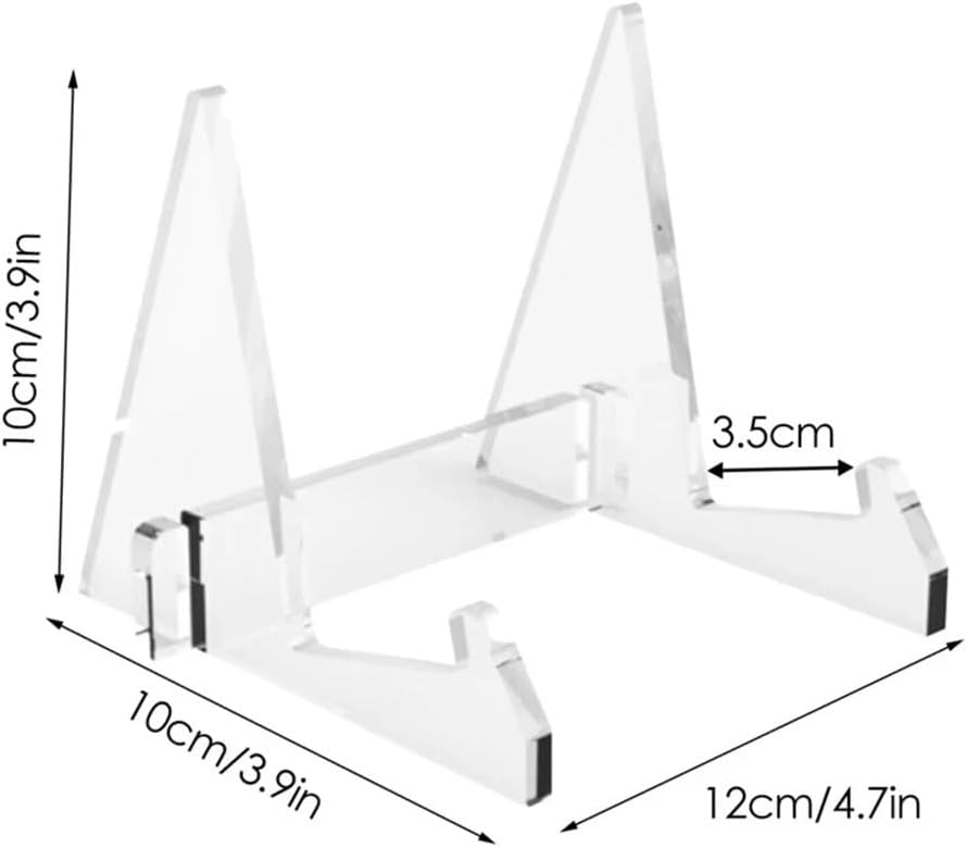 CD Record Storage Rack CD Display Rack Acrylic Tablet Holder Book Recipe Book Shelf Magazine Holder Triangular Detachable Book Picture Frame Record Stand(White)