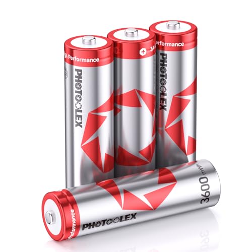 PHOTOOLEX AA Rechargeable Lithium Batteries 4-Pack, 1.5V 360