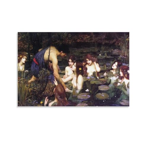 Peinture Hylas et les nymphes de J.W. Waterhouse pour décoration de chambre 40x60cm