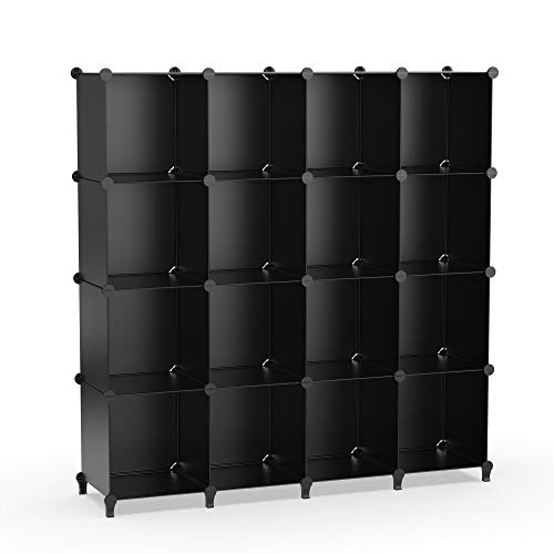 HOMIDEC Closet Organizers and Storage, 16 Cube Storage Organizer, Closet Organizer Bookshelf Cubes Shelves for Clothes, Bedroom, Kids Room, Bathroom, Wardrobe, Garment Racks, Black by HOMIDEC - Image 8