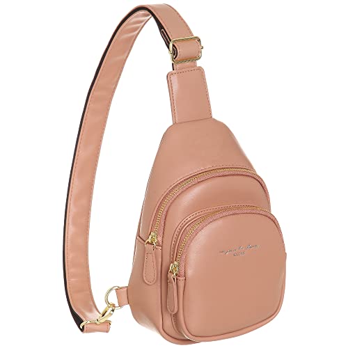 Haytijoe Small Sling Bag, Fanny Pack Purse Vegan Leather Crossbody Bags for Women, Gifts for Her(Style1-Pink)