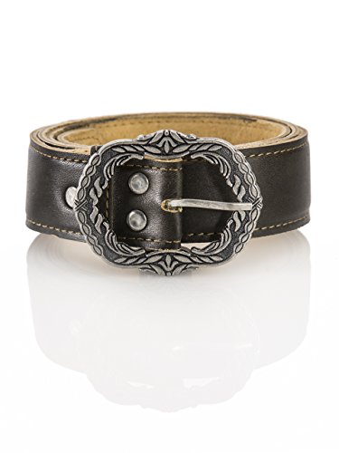 Ceinture traditionnelle Toni pour homme en daim - Ceinture en cuir véritable pour pantalon en cuir, fête folklorique, loisirs avec boucle traditionnelle, Nappa, 100