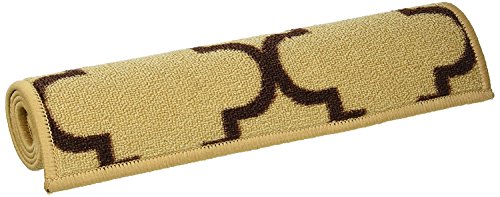 Indoor Doormat Rubber Backed, 18 x 30 inch, Trellis Light Beige, Non Slip, Kitchen Rugs and Mats