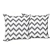 Ambesonne Lot de 2 housses de coussin grises, motif chevron classique, géométrique, horizontal, rayures zigzag, art rétro, fermeture éclair double face, impression numérique, 45,7 cm, gris blanc