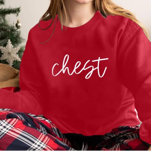 ASTANFY Moletom de Natal com peito e nozes combinando para casais de Natal Feliz Pulôver Suéter de m