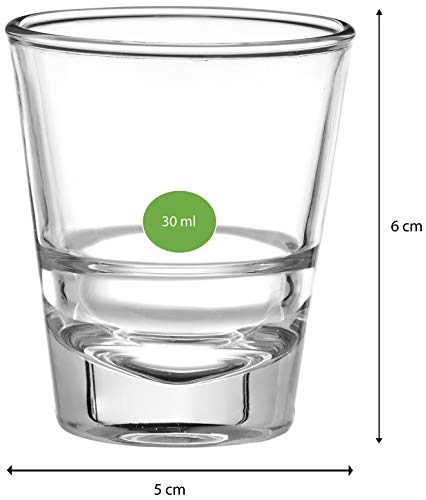 Image of Solimo Ariya Shot Glass Set, 30ml, Set of 6, Transparent