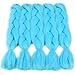 NAISIER Jumbo Braids Box Braids Light Blue Color Hair Extension For Braiding Kanekalon Color Extensions for Braids Jumbo Box Braiding Hair,5 Pcs,24