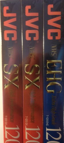 JVC T-120 Video Cassette Tapes, One EHG + Two SX