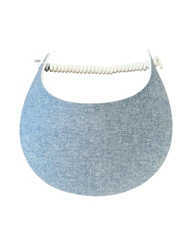 Pickleball - Fashion Fabric Foam Sun Visor for Women - The Sporty Look - Adjustable to Any Size Head - No Pressure & No Headache! | Light Denim