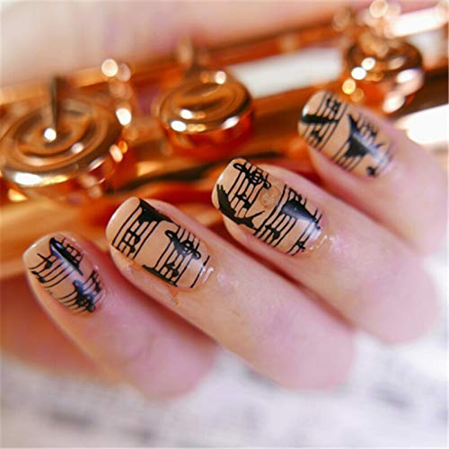 Nagel-Stempelplatte – Musiknoten & Tänzer Muster, Edelstahl, 8x7 Cm, Für Nail Art