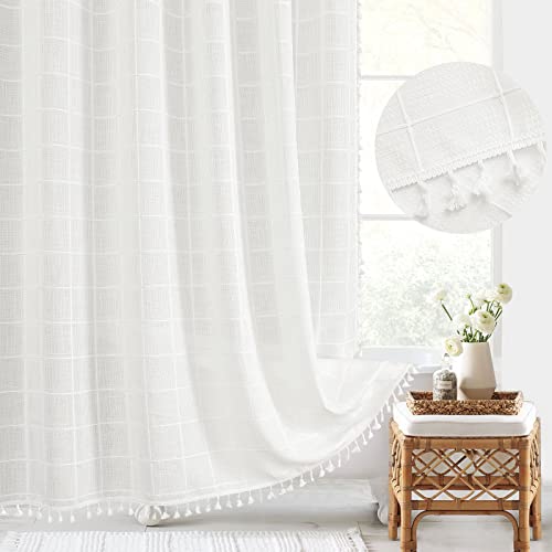 Gibelle Extra Long Shower Curtain 72 x 84, Boho Farmhouse Texture