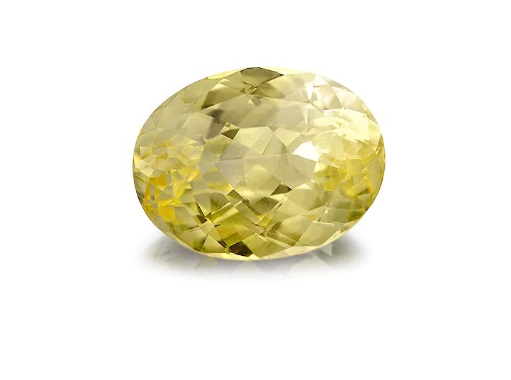 Alaska Gems Gallery Ceylonmine Yellow Sapphire राशि रत्न पुखराज स्टोन 5.25 Ratti 4.75 Carat Srilankan Pukhraj Stone Original Certified AAA+++ Quality for Men & Women
