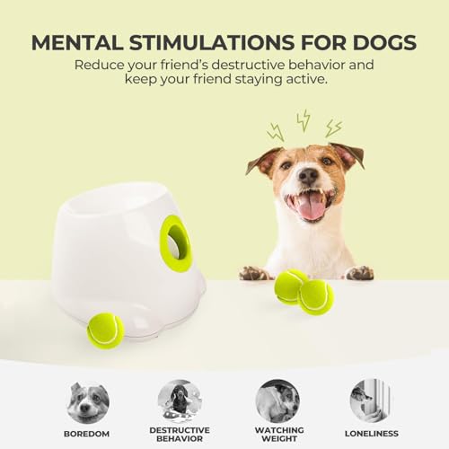 ALL FOR PAWS Automatic Ball Launcher for Dogs Interactive Puppy Pet Ball Indoor Thrower Fetch Machine, 3 Balls Included (2 inch) for Small to Medium Sized Dogs - Thumbnail 5