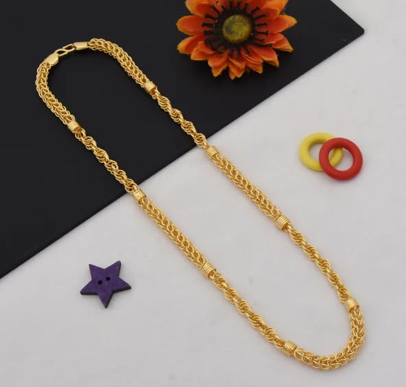 Image of one gram Stylish Heavy Golden Neck Men Chain inch20 inch Inches Gold-plated Chain C68