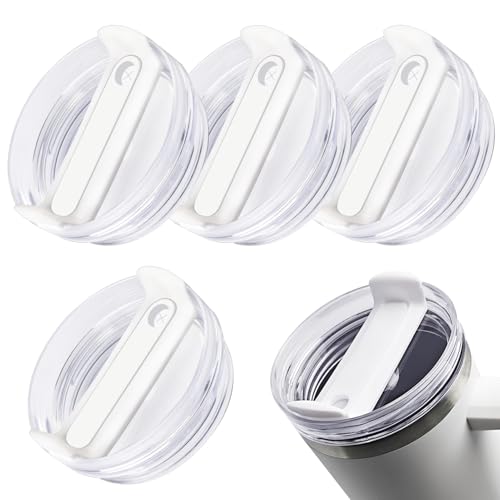 4 Pack Tumbler Lid Replacement for 40 oz Stanley Cup, Spill Proof Clear Replacement Lids Fit for Stanley Travel Tumbler, Reusable Accessorie Cover