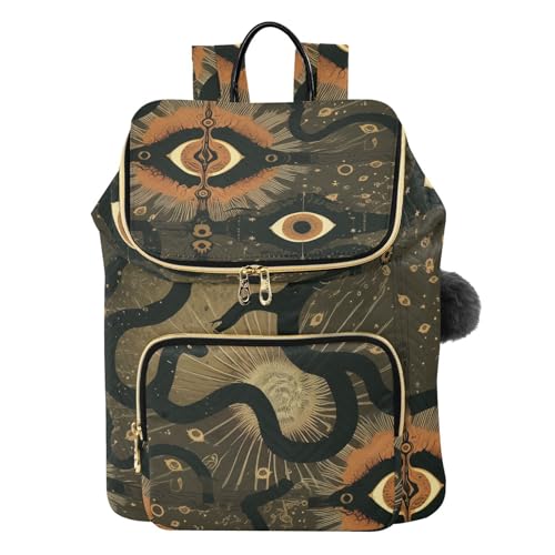 KLL Gothic Darkness Snakes Evil Eyes Backpack for Women Anti-theft Fashion Ladies Travel Backpack for Daily Travel Work