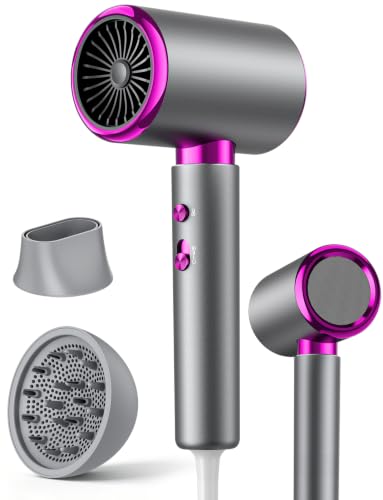 LORVENA Secador de Pelo Profesional 2400W Iónico, Difusor, 2 Velocidades