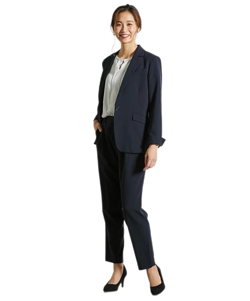 Amazon | [ニッセン] パンツスーツ 【レディーススーツ