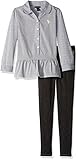 U.S. Polo Assn. Girls' Peplum Blouse and Knit Denim Legging