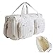 wyjbdwkzs Quilted Diaper Bag Large Capacity Teddy Bear Pattern Cute Duffle Bag Portable & Lightweight for Hospital and Weekender Travel, 18.9x8.7x10.2in Cute Diaper