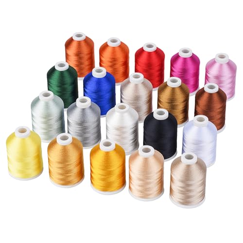 Ultra Soft - Rayon Embroidery Thread 1100 Yards(1000M), 40wt 100% Rayon Viscose for Home and Commerical Machines - 20 Madeira Colors by Simthread - Used condition - US$35.01