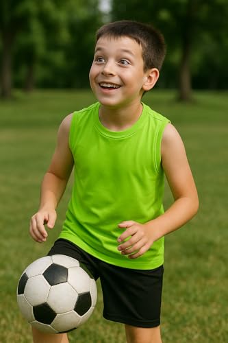 Black Bear Boys Youth Dry Fit Tanks - 4 Pack Active Athletic Performance Tank Top Muscle Shirts (Size: 4-18)3