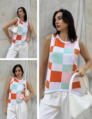 Image of Zeagoo Womens Sleeveless Sweater Vest Crewneck Knit Loose Sweater Tank Tops Lightweight Shirts Blouses 2026
