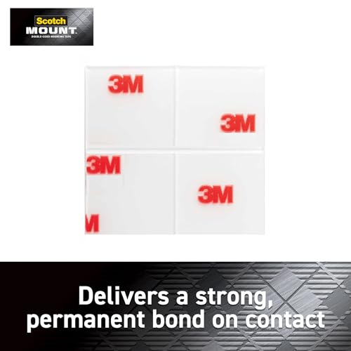 3M Clear Scotch-Mount Double-Sided Mounting Tape, Strips & Squares: 1 in x 1 in. (Clear) / 48-Squares