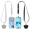 CACOE Phone Lanyard 2 Pack-2Ã Adjustable Neck Strap,2Ã Phone Patches,Universal Cell Phone Multifuctional Patch Lanyards Compatible with Most Smartphones(Black+Gray)