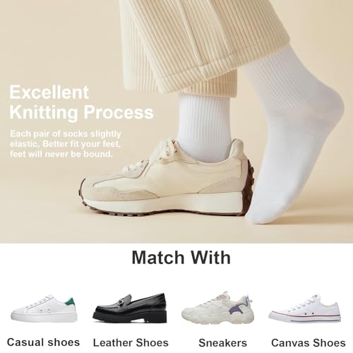 J-BOX Women Cotton Crew Socks - Breathable Thin Dress Socks for Business & Casual, Soft Comfort Above Ankle Wear4